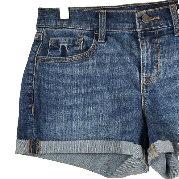 Old Navy Jean Shorts Womens 4 Dark Wash Denim Boyfriend Cuffed Cotton Poly New - Picture 2 of 8